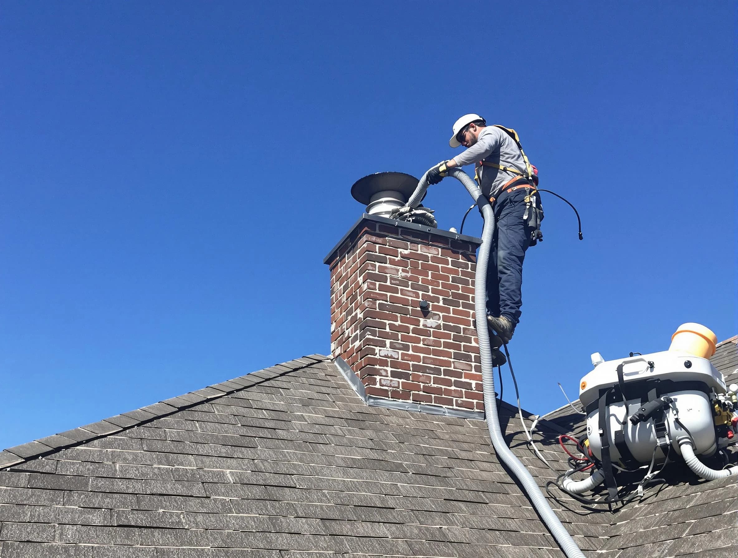Dedicated Paradise Hills Chimney Sweep team member cleaning a chimney in Paradise Hills, NM