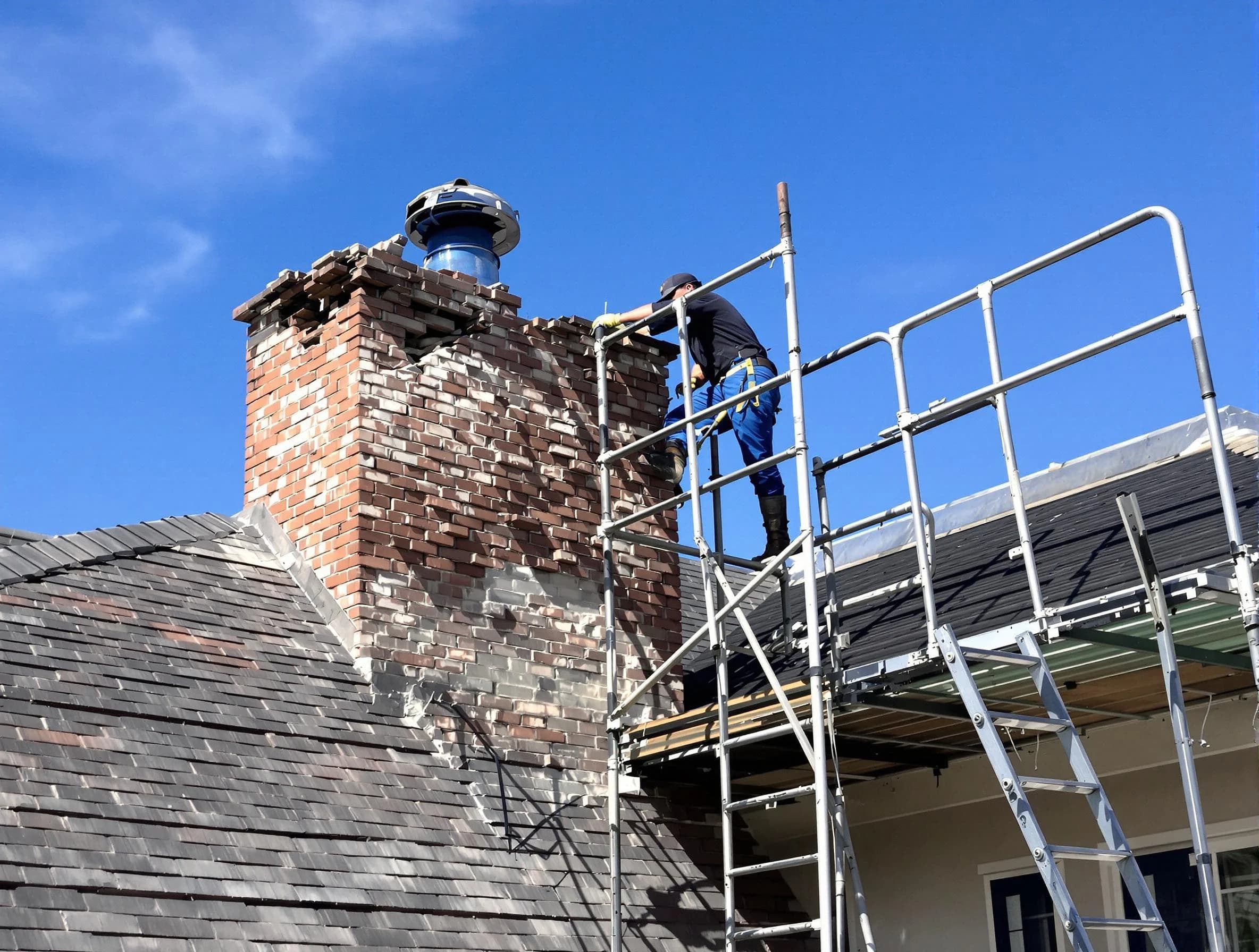 Rebuilding a chimney structure by Paradise Hills Chimney Sweep in Paradise Hills, NM